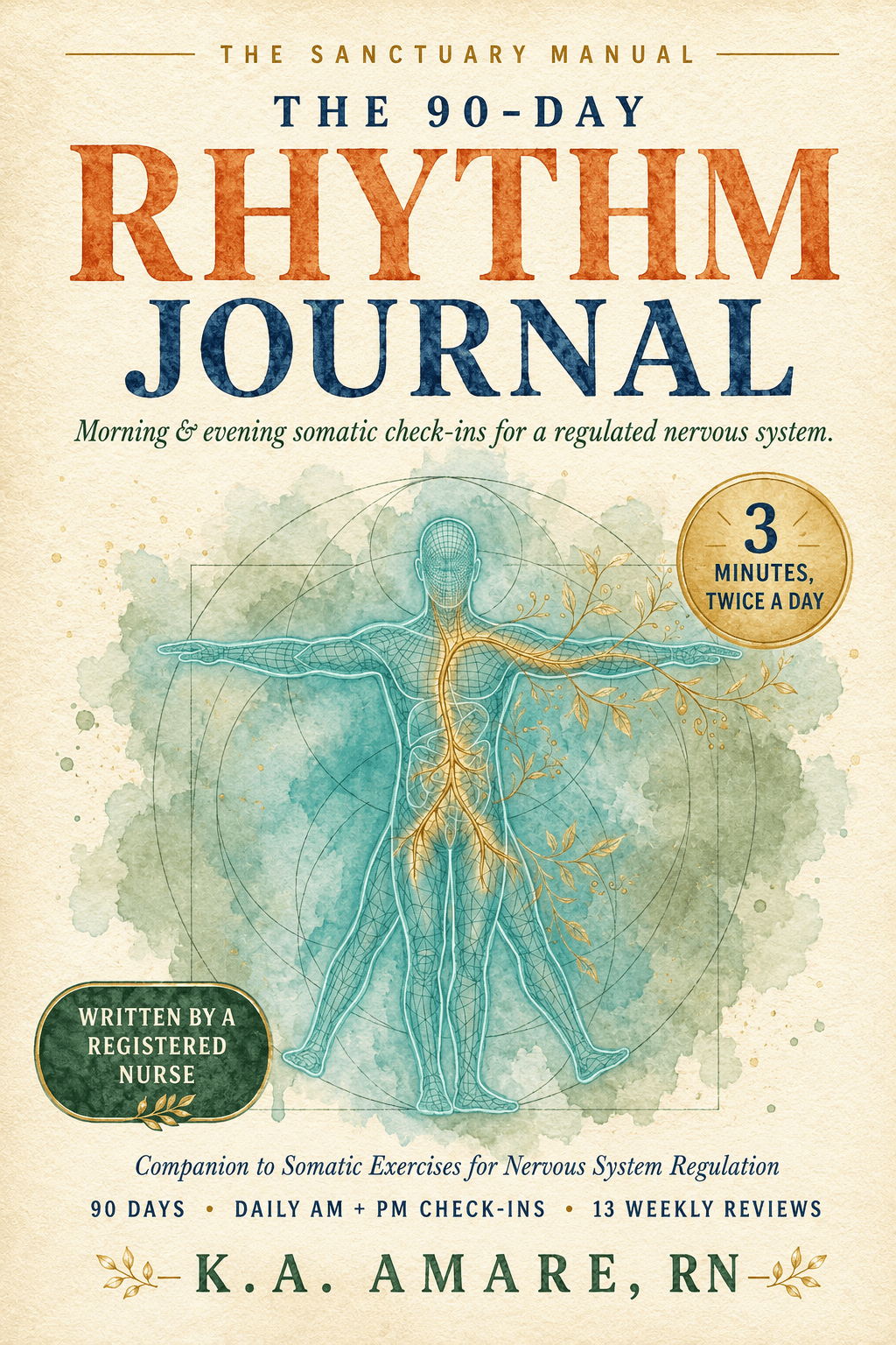 The 90-Day Rhythm Journal Teal Bridge paperback cover